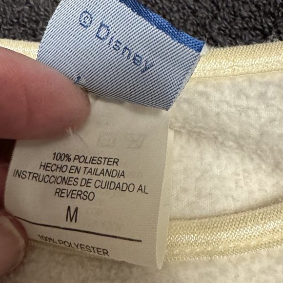 Vintage Disney’s Mickey Mouse Sweatshirt Crewneck Size M Off-White Embroidered - Picture 4 of 9